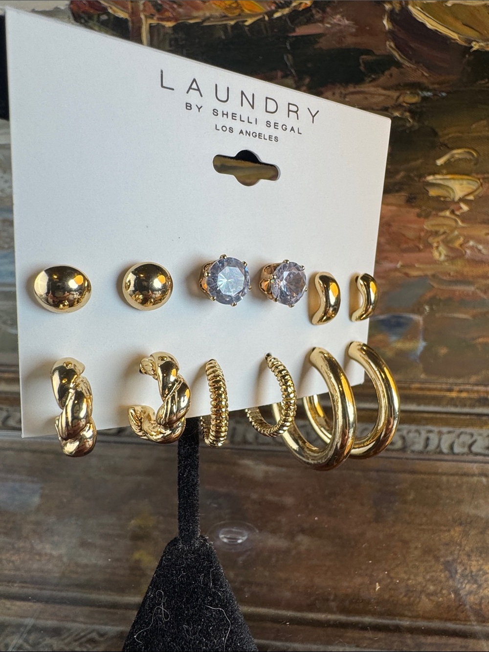 0725-Laundry By Shelli Segal‎ Gold-tone Mixed Earring Set